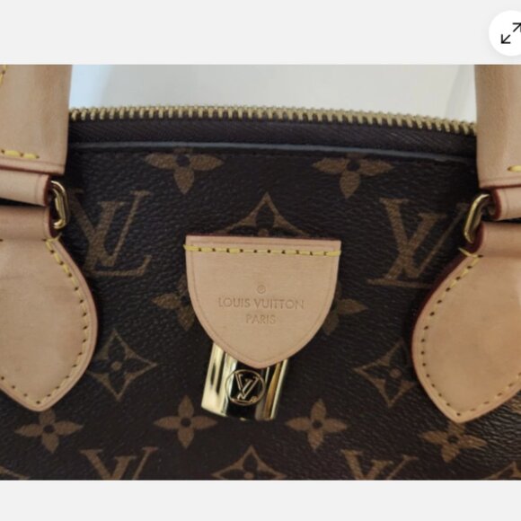 Louis Vuitton Rivoli NV PM Monogram Purse Bag With Tan Accents Authentic - Picture 9 of 16